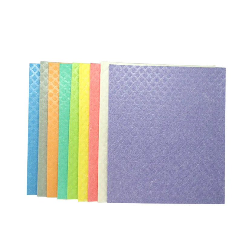 10Pcs Reusable Dishcloths Eco-Friendly Wood Pulp Sponge.