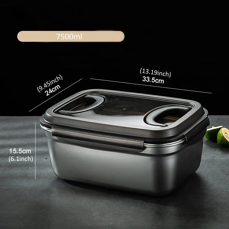 Large Capacity Stainless Steel Food Sealed Storage Container with Lid.